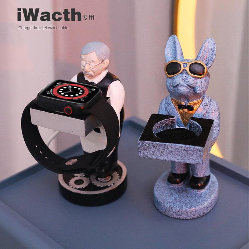 Apple Watch Charger Stand Display Kreatif Astronaut Watch Holder Organizer IWatch Rak Penyimpanan Meja Dasar Spaceman Plexiglass