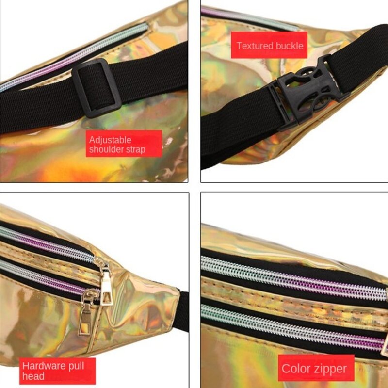 PVC 허리 가방, 방수 경량 캐주얼 가슴 핸드백, 한국 스타일 대용량 스포츠 가방, 패션