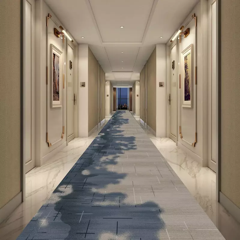 Karpet artistik abstrak untuk dekorasi ruang tamu karpet koridor panjang dekorasi aula karpet kamar tidur anti-selip keset pintu tangga