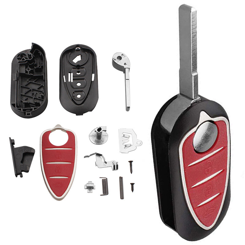 Custodia per chiave a conchiglia con chiave a distanza per auto a 3 pulsanti adatta per Alfa Romeo Mito / Giulietta 159 GTA