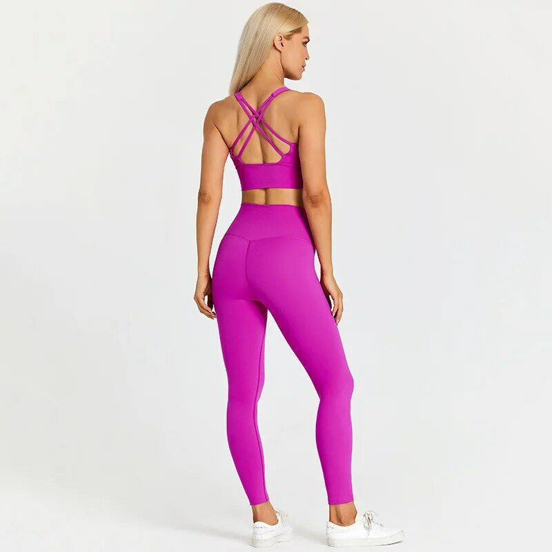 New style yoga clothing set for women with smooth back and outer wear fitness clothing