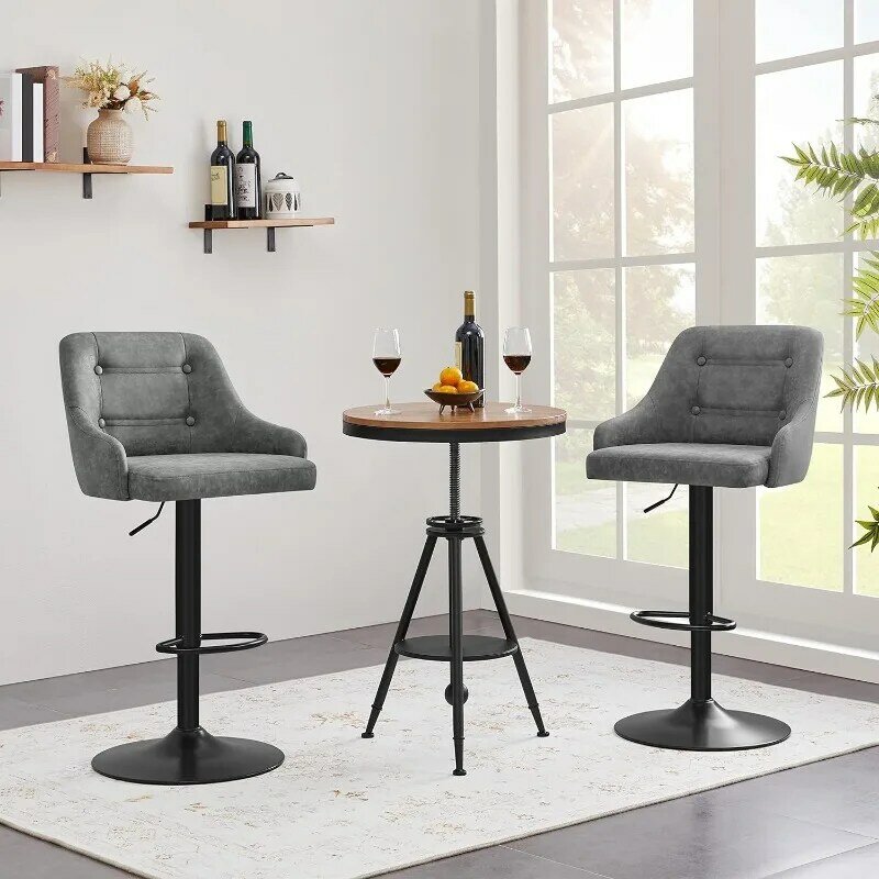 Stołki barowe zestaw 4 stołki barowe z regulowaną wysokością stołki barowe krzesło barowe tapicerowane