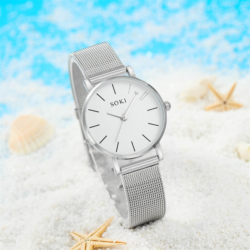 Relógio de quartzo pouco amor para mulheres, Strap Watch líquido de moda feminina, outono
