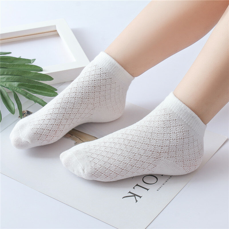 5 пар, Детские хлопковые сетчатые носки для мальчиков и девочек