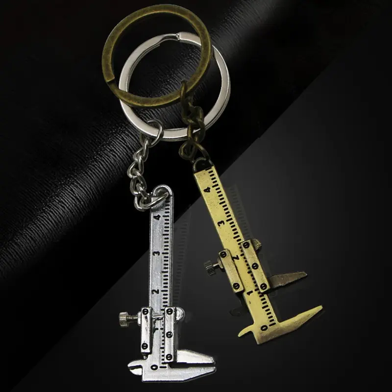 กุญแจรถเวอร์เนียคาลิเปอร์แบบพกพาขนาดเล็กเวอร์เนียคาลิปเปอร์ขนาด0-40มม. เครื่องมือวัดพวงกุญแจรถพวงกุญแจพวงกุญแจรถเครื่องมือวัดขนาด