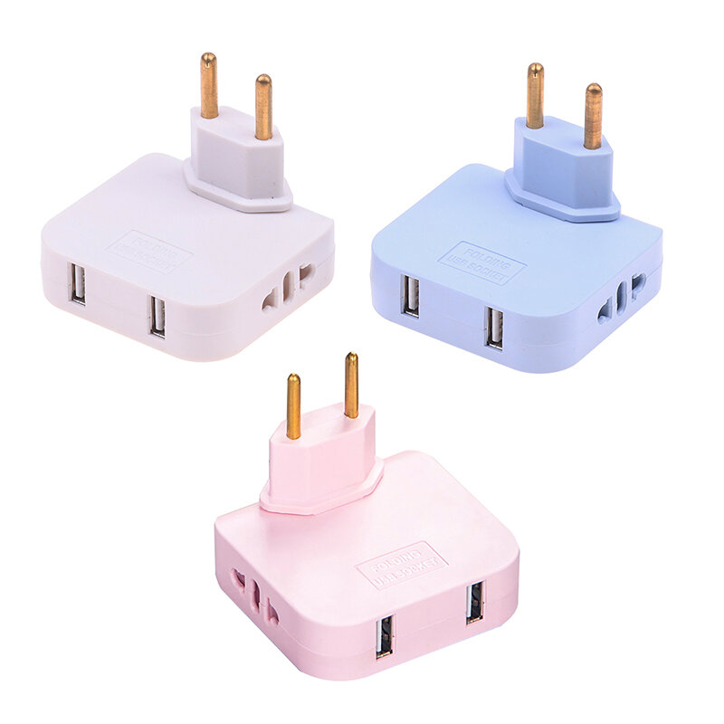 Adjustable EU Extension Plug Electrical Adapter With USB For Mobile Phone Charging Converter Socket