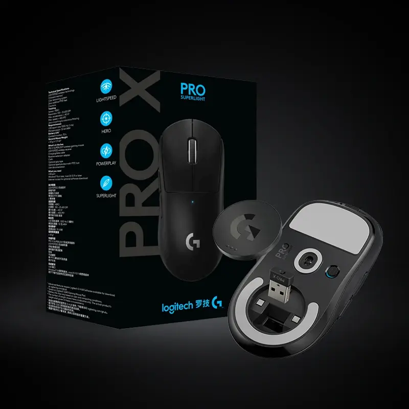 GPW-ratón inalámbrico G PRO X superligero para juegos, recargable, modo Dual