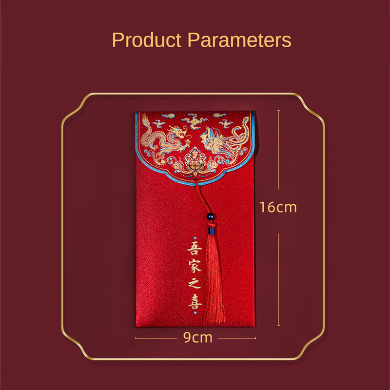 Czerwona koperta ślubna papier brokatowy zmiana szminki prezent ślubny prezent na przyjęcie świąteczne zaopatrzenie tysiąc juanów Lise Feng