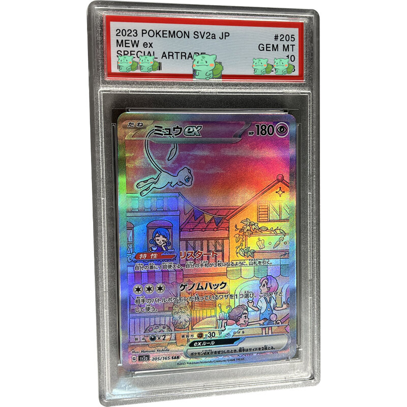 DIY 2023 SV2a JP MEW EX khusus seni koleksi kartu langka PTCG ajang kartu peringkat permata MT 10poin Label hologram hadiah anak