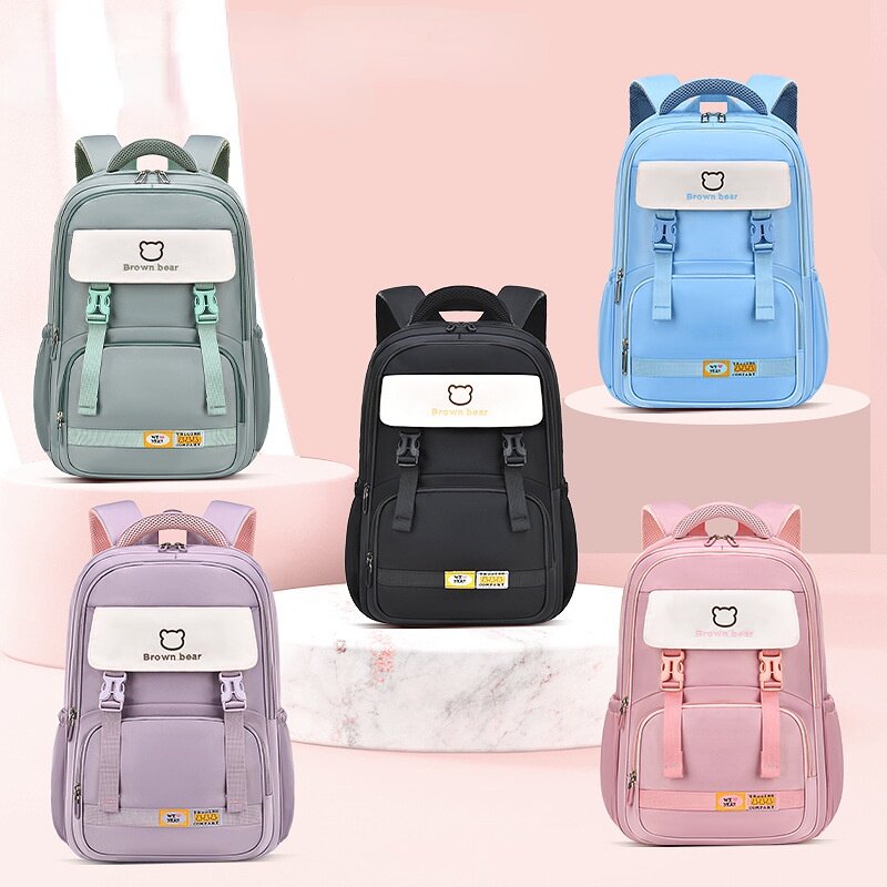 Cute Bear Junior School Students Large Capacity Backpacks for Girls Boys 2022 New Children Teenagers Leisure Fashion Schoolbags