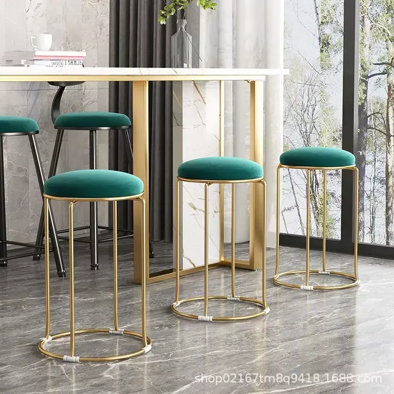 2  Light luxury stool home can be stacked round stool living room small stool modern simple table chair makeup bench wholesale