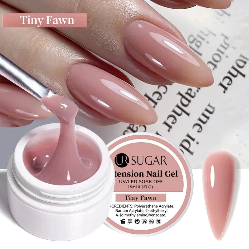UR SUGAR 15ml Extension Nail Gel Polish Nails Finger Form Clear Nude Pink Nail Art Camouflage Hard Gel acrilico Nail Manicur