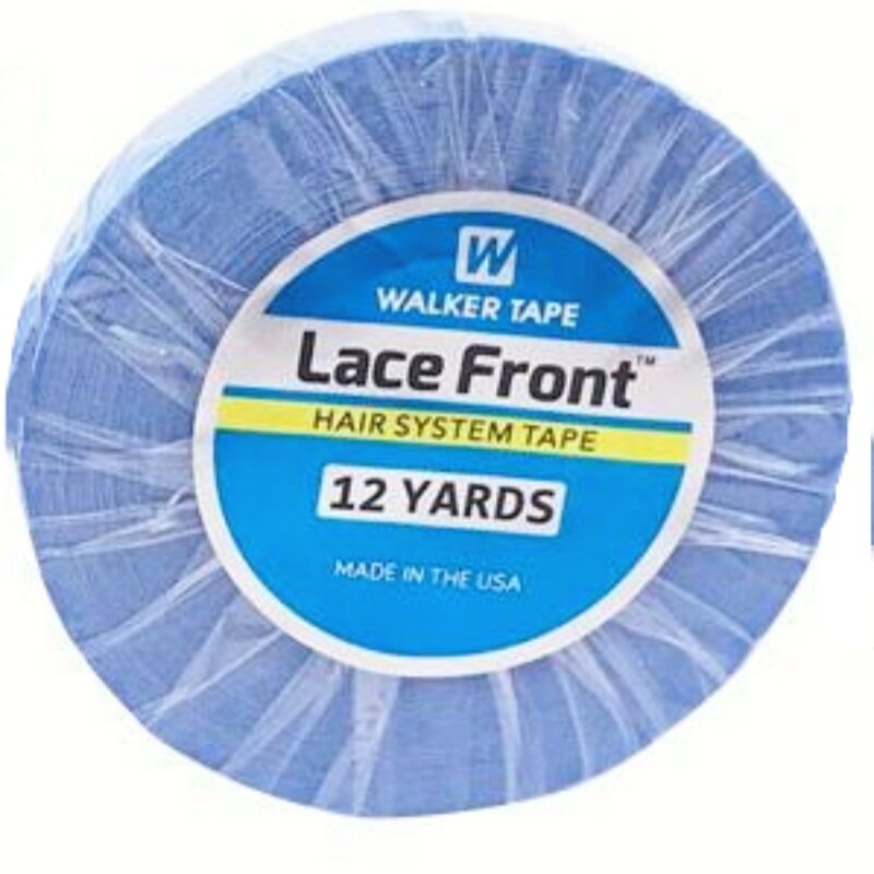 Gratis pengiriman 12 yard 0.8cm ekstensi rambut biru sistem rambut pita sistem rambut untuk renda depan dua sisi lem pita Wig