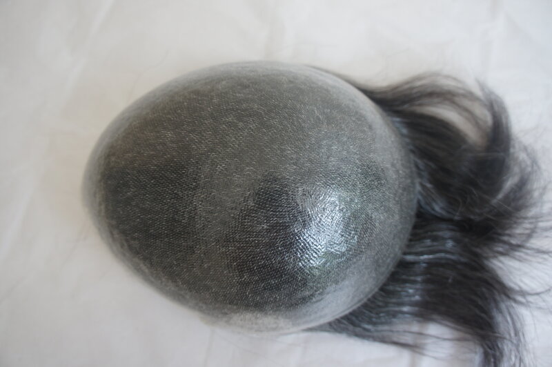 Toupet für Männer 0,04mm dünne Haut pu Echthaar prothese und Haar einheiten Haare rsatz system Basis 10*8