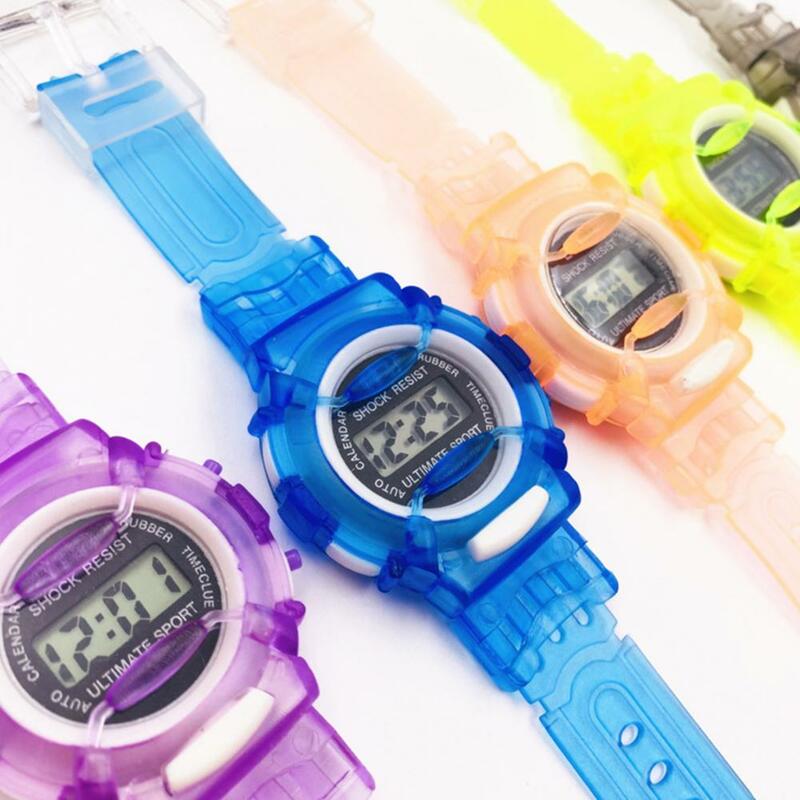 Digital Watch Kids Wrist Watch Buckle Electronic Round Dial Boys Girls Gifts Students Wristwatch for Children