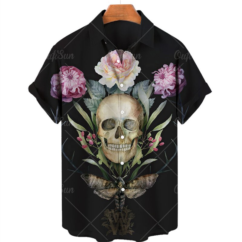 メンズスカルプリント半袖Tシャツ,カジュアルビーチウェア,Vネック,5XL,夏のファッション,2024