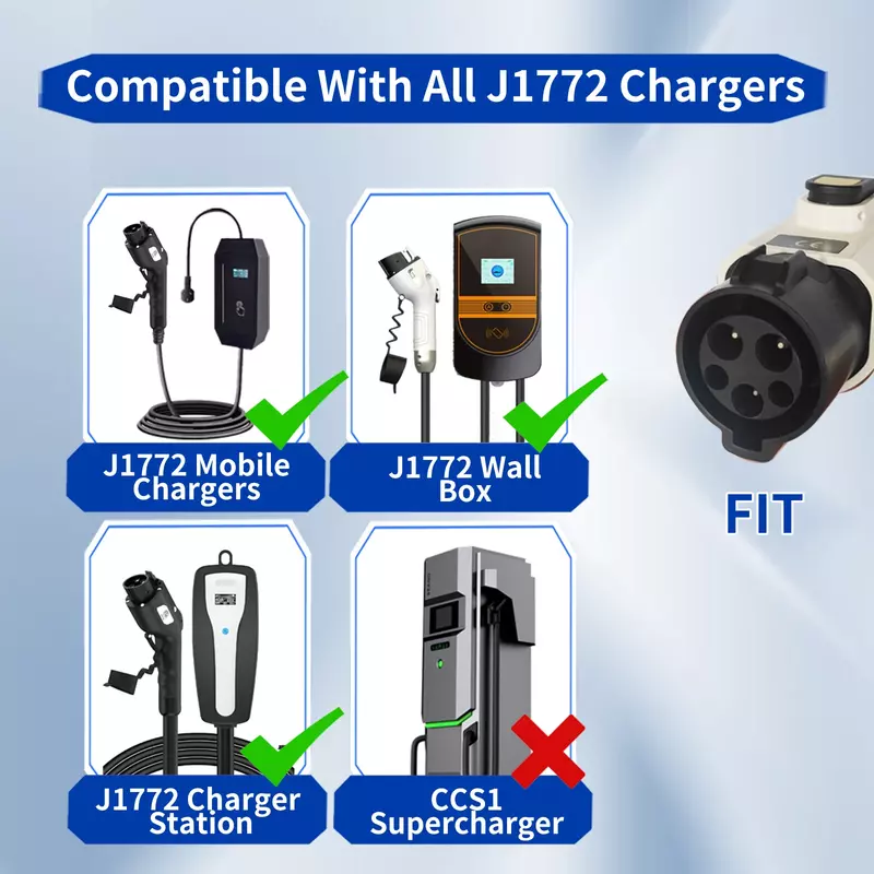 Adapter do ładowania pojazdów elektrycznych typu 1 do GBT Adapter 32A SAE J1772 do GBT Adapter ładowarki EV