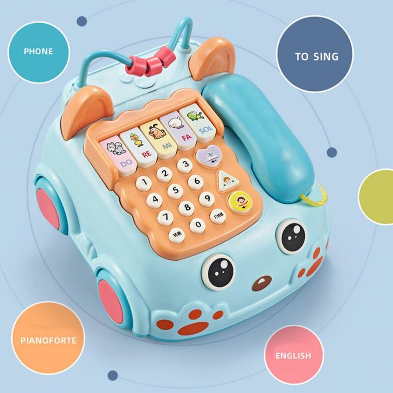 Dropshipping!!Over 3 Years Old Kids Cartoon Car Phone Sound Light Whack A Hamster Game Toy