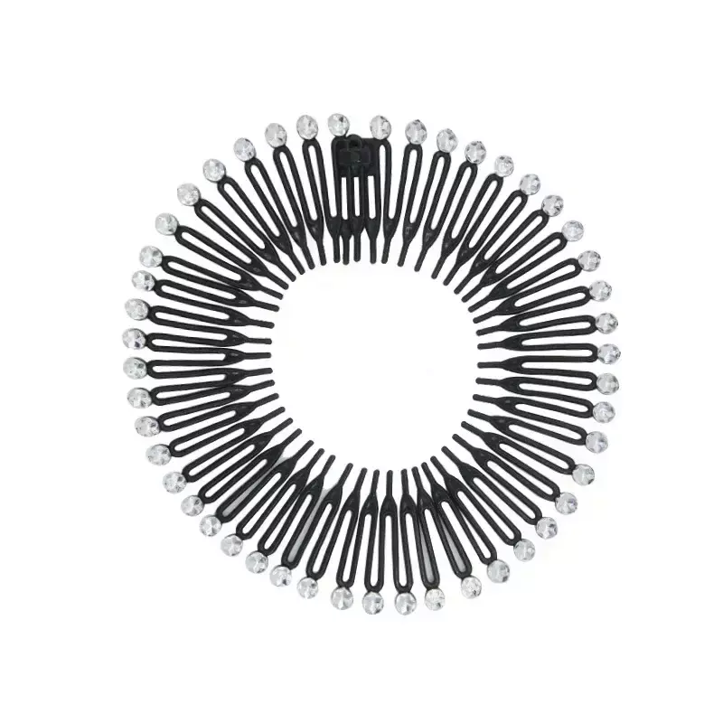 Plastica Full Circle Stretch pettine flessibile denti fascia per capelli fascia per capelli Clip per capelli per accessori per capelli fissi per il lavaggio del viso