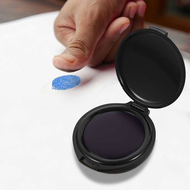 Portable Fingerprint Ink Pad Mini Pads Round Inkpads Multi-use Tool Liquid File