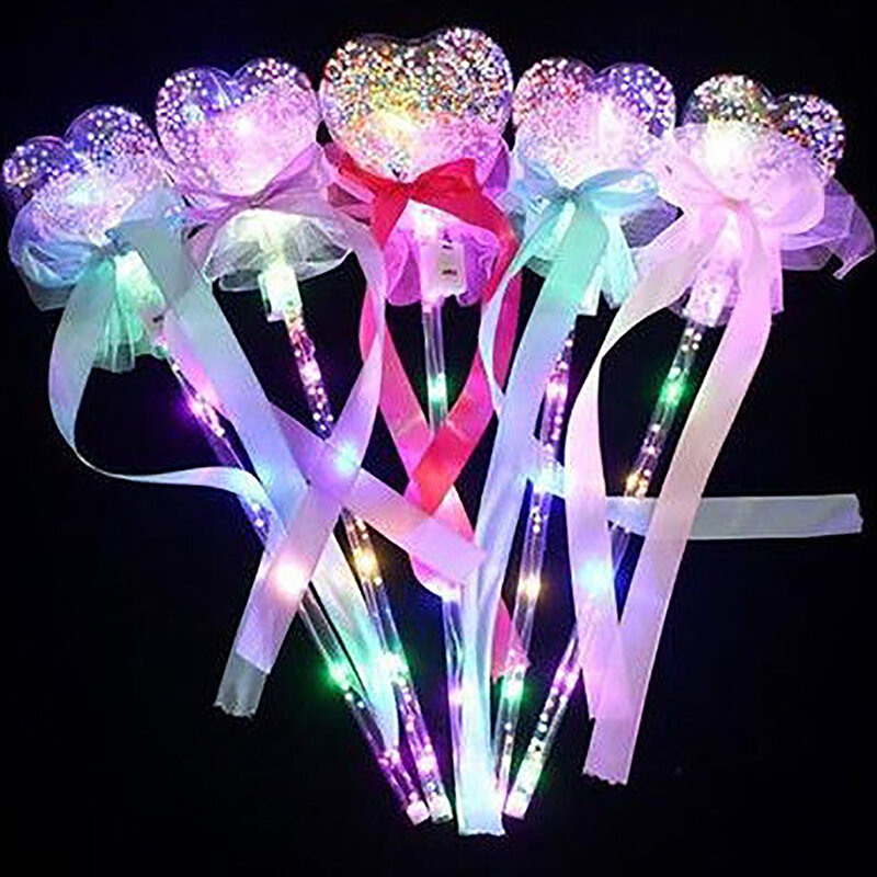 Bastone magico della bacchetta della principessa portatile per il gioco di ruolo del Costume mostra il favore del partito Cosplay illumina la bacchetta magica LED Pretty Glow Toy