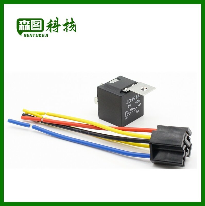 1 piece Waterproof Automotive Relay 12v 5pin 40a Car Relay 12v With Black Red Copper Terminal Auto Relay With Relay Socket