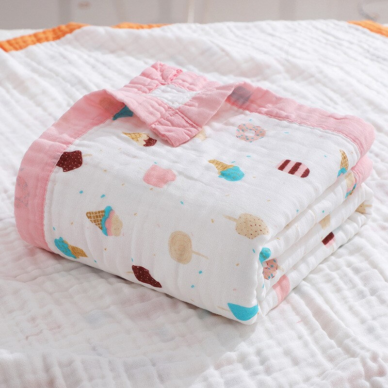 Cobertores macios do bebê do algodão da musselina, cama infantil do verão, cobertor de sono, crianças, 6 camadas, 43x43 ", 47x59"