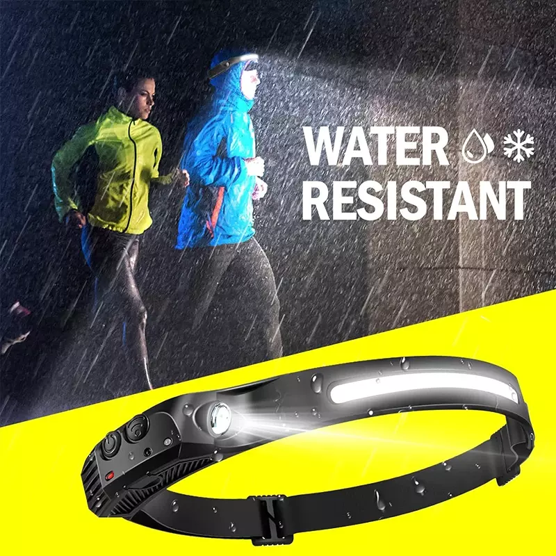 Linterna frontal recargable por USB, superbrillante, resistente al agua, ideal para caza y Camping