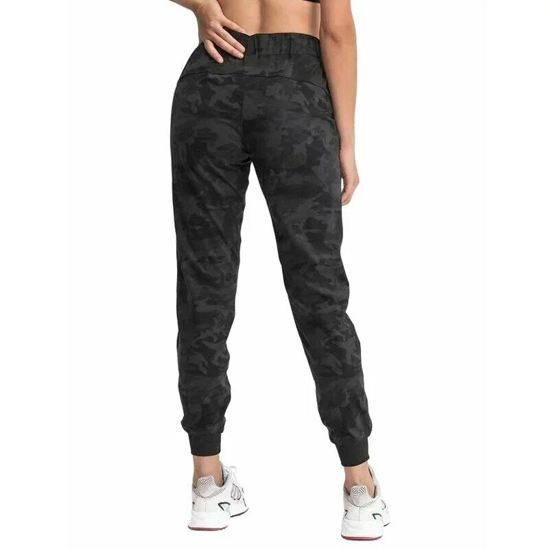 Lulu-Leggings de jogging fitness pour femme, deux poches latérales, camouflage, coupe sport active, pantalon skinny à longueur de rinçage