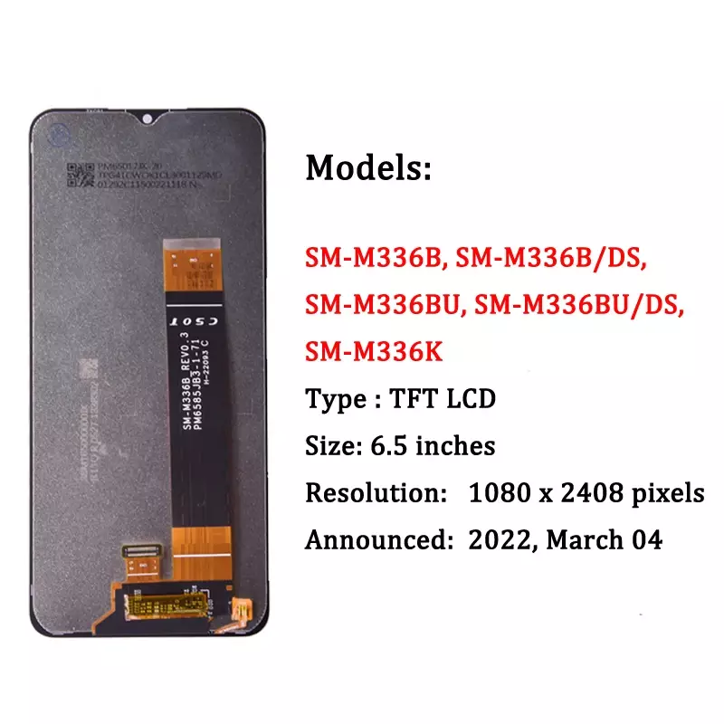 삼성 M33 5G M336 M336B 용 LCD 디스플레이 터치 스크린 디지타이저 어셈블리, 프레임 포함
