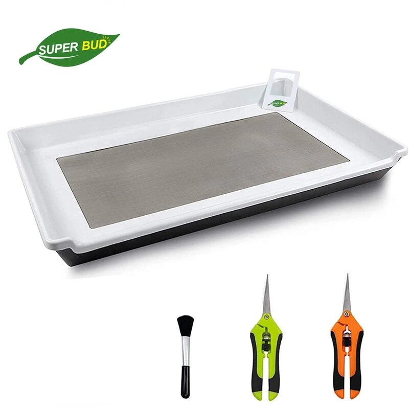 Trim Tray langlebiges Premium-Qualitäts set mit 2-stufigem Tablett, 150-Mikron-Bildschirmfach abs Trimm ing Tray Trim Bin Set für Knospen und Kräuter