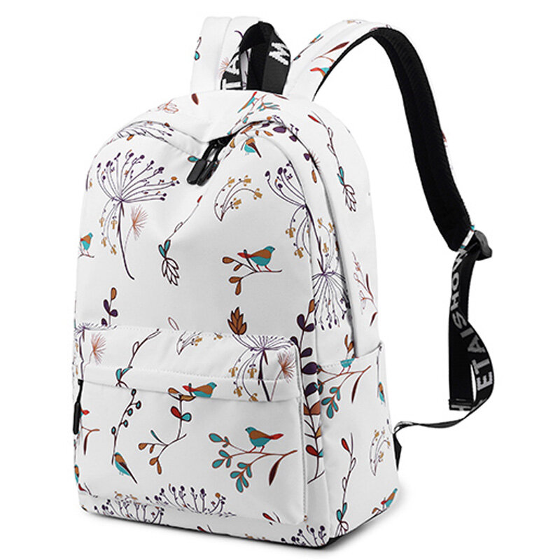 حقيبة ظهر مقاومة للماء بطباعة زهور للفتيات ، حقيبة ظهر مدرسية غير رسمية للإناث ، سفر للسيدات