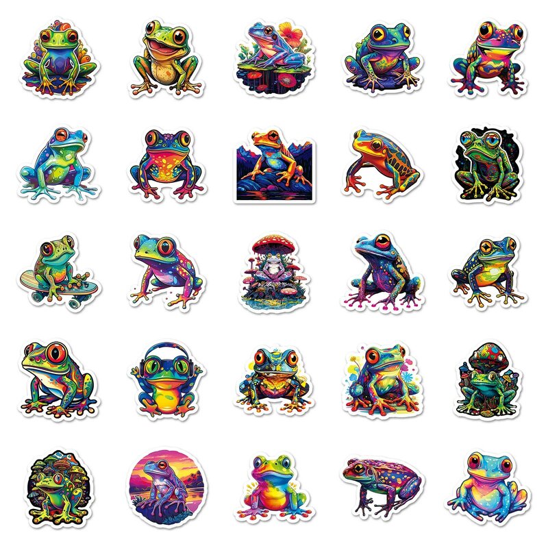 Frog série Graffiti adesivos, adequado para laptop, capacetes, decoração desktop, brinquedos DIY, atacado, 50pcs