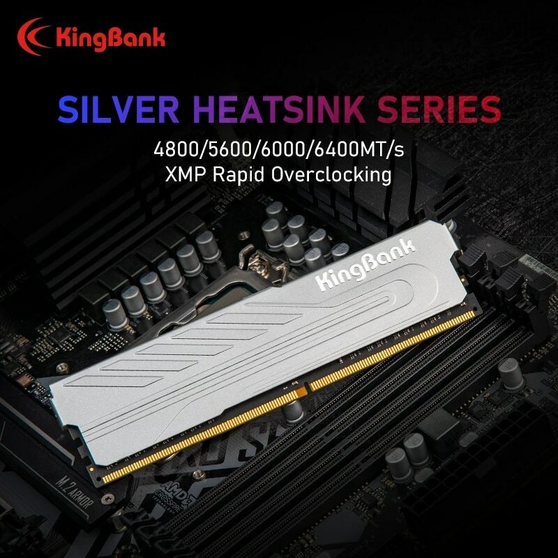 Kingbank-Computador Desktop dissipador de calor RAM, DDR5, 6000MHz, 6400MHz, XMP, 8GB, 16GB, 32GB, Dual Channel, PC