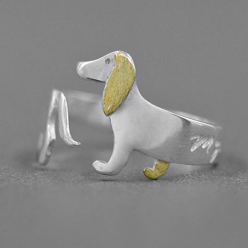 925 فضة فريد الكلب الدائري للنساء مجوهرات فنجر المفتوحة Vintage حلقة اليدوية الحساسية للحزب هدية عيد