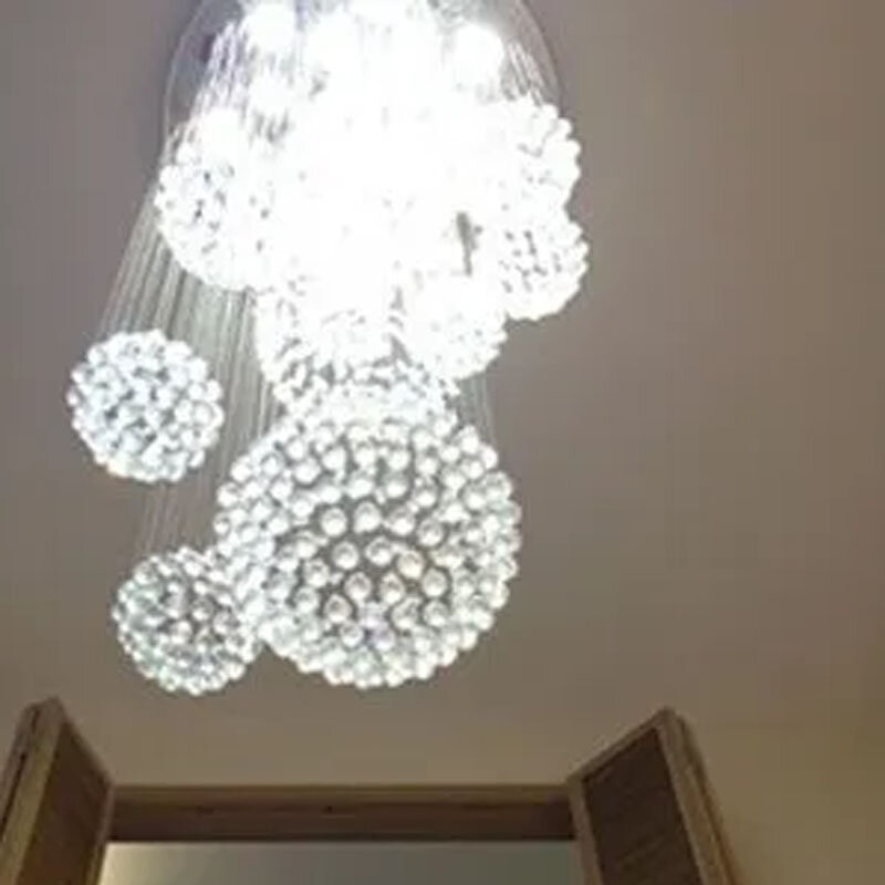 Merden LED Crystal Chandelier, pendurado lâmpada, luzes da escadaria, moderna sala de estar, piso, escada Hall