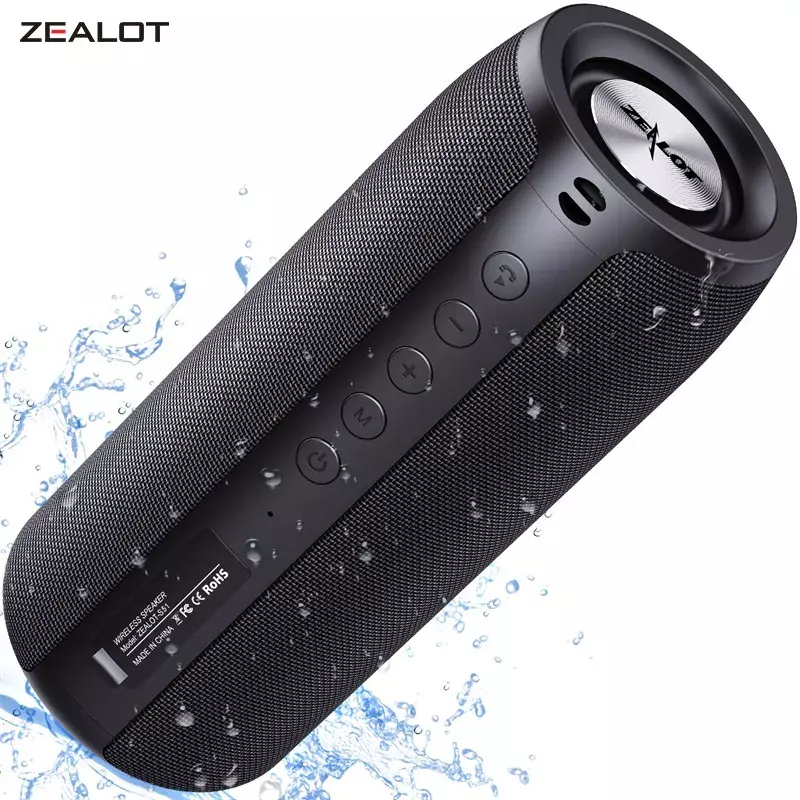 مكبر صوت لاسلكي قوي S51 ZEALOT S51 Bass مقاوم للماء يدعم TF ، TWS ، ومكبرات صوت