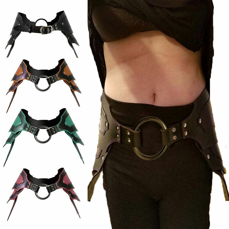 Man Medieval Renaissance Armor Waist Belt Cosplay Faux Leather Accessories Armor Cosplay Gauntlet Wristband Party Props