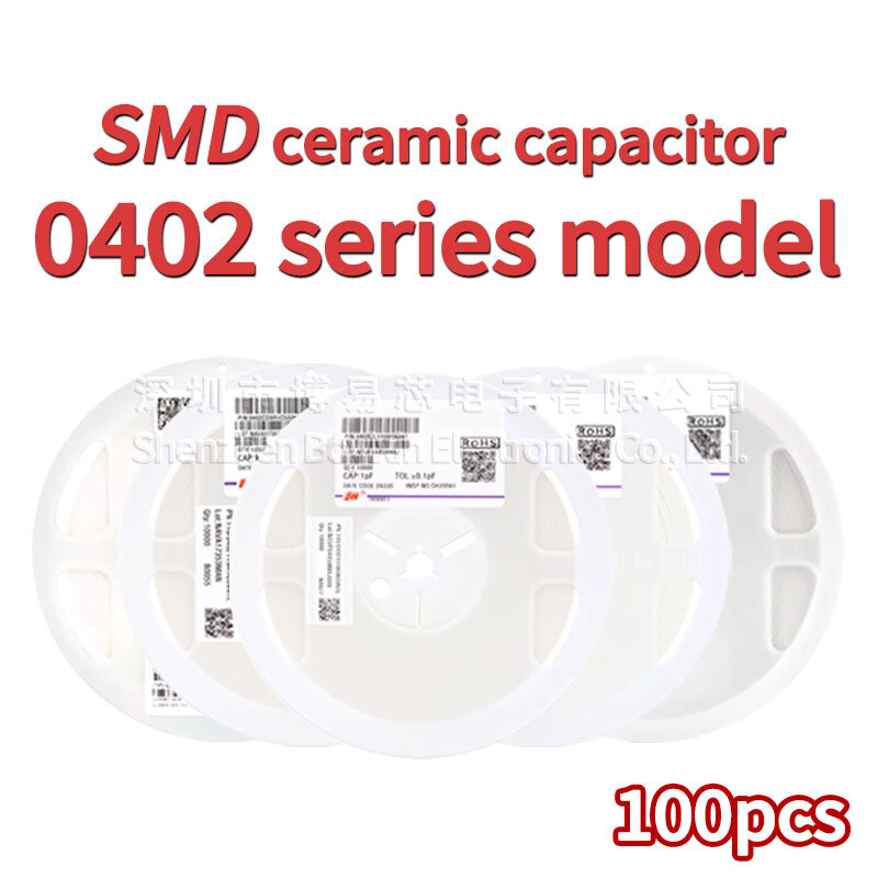 Chip ceramic capacitor 100 pieces 0402 10pF 1 100pF 1nF 10nF 15nF 100nF 0.1uF 100uF 2.2uf 4.7uF 10uF 47uF various models