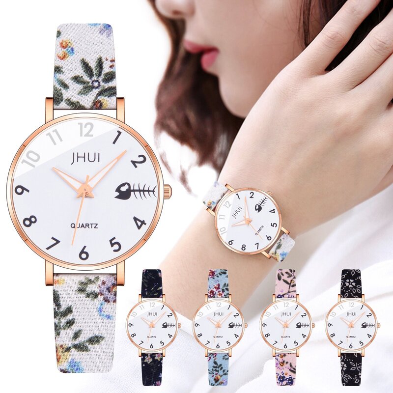 Womens Watches Top Brand Luxury Watch Fashion Ladies Stainless Steel Ultra-Thin Casual Wrist Watch Quartz Clock print band