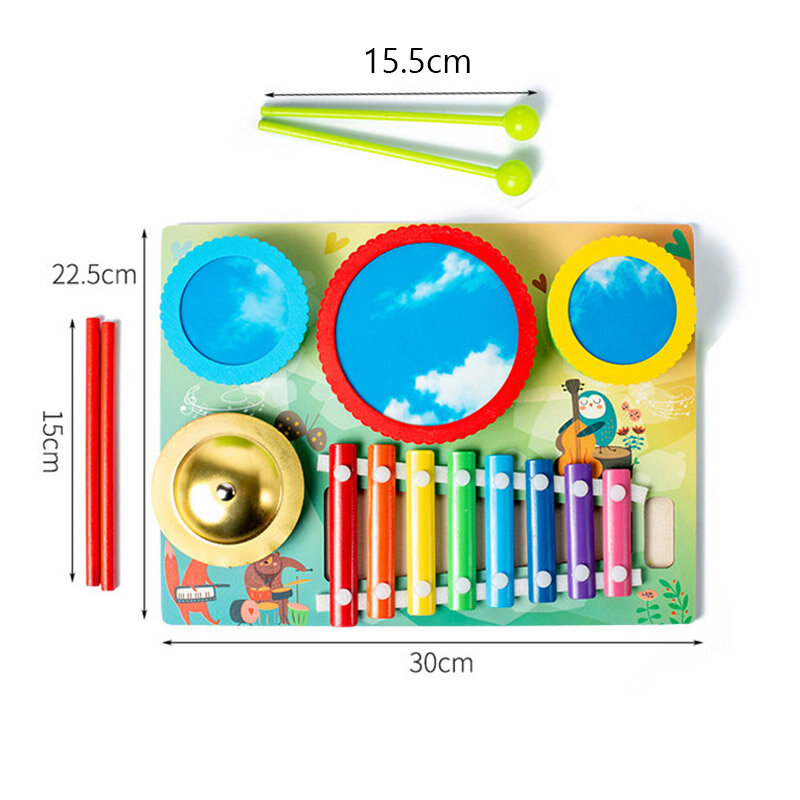 Instrumentos musicales para niños pequeños, instrumentos de percusión de madera, juguete educativo preescolar para niños, instrumento para bebés, juguetes musicales