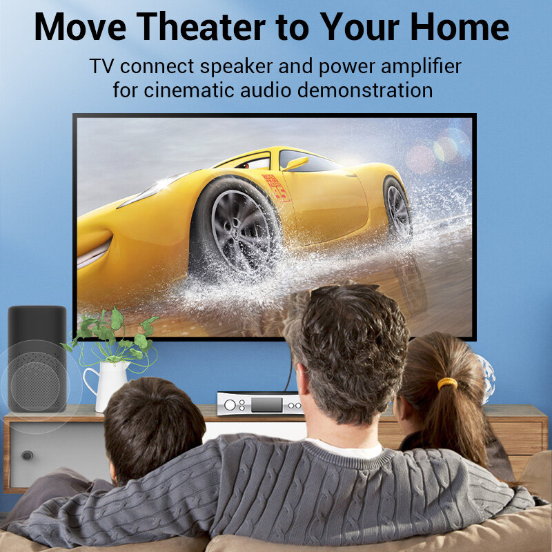Vention kabel Audio optik Digital, Toslink SPDIF kabel koaksial 1m 2m untuk Amplifier Blu-ray Xbox 360 PS4 Kabel serat Soundbar