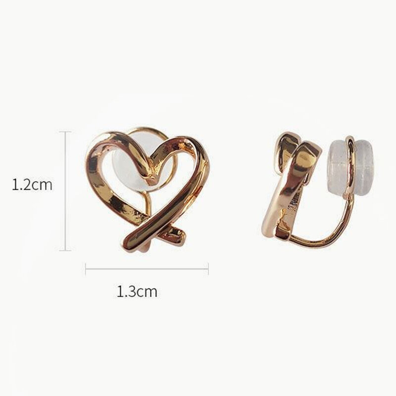 Minimalistyczny nieregularny klipsy w kształcie serca dla kobiet, klips do ucha, silikonowy, kolczyk sztyft, moda, biżuteria