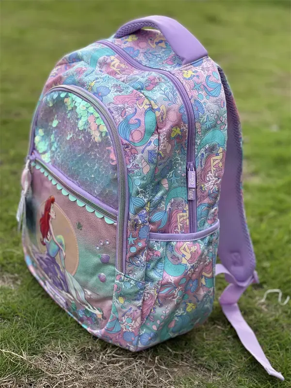 MINISOAuthentic Disney School Bag Mermaid Shell Children Stationery Backpack Student Pen Case Lunch Bag Backpack Set Gift