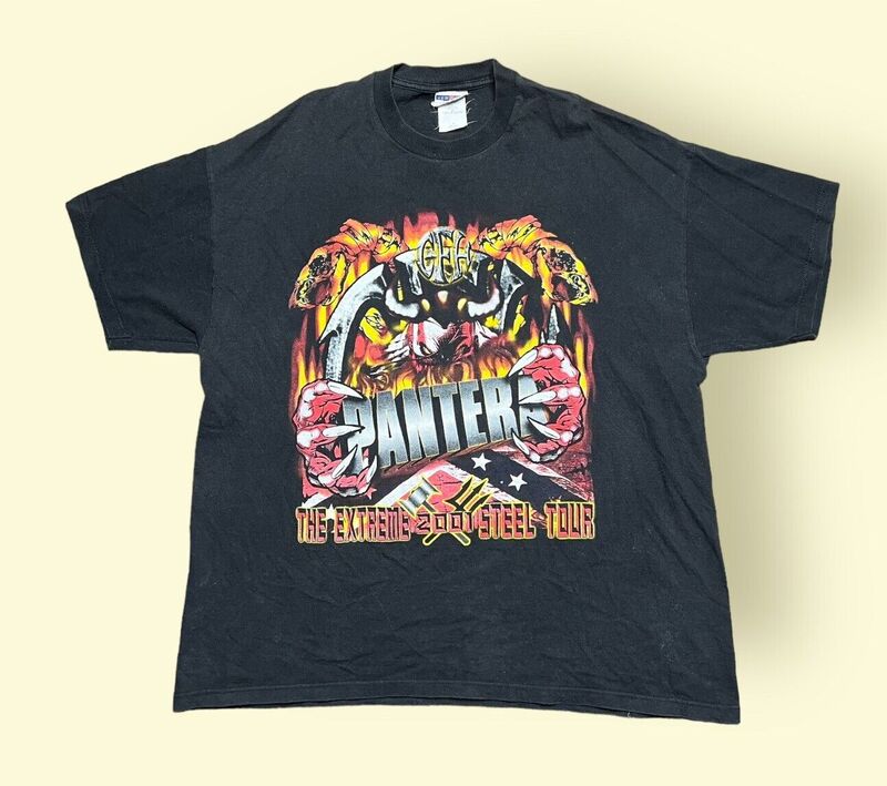 Camiseta Vintage de Pantera para hombre, camisa de la gira Extreme Steel, Xl, Y2K Slayer, Vtg, 2001