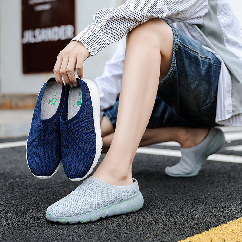 Bkqu-حذاء كاجوال للرجال ، صنادل شبكية قابلة للتنفس ، لون أزرق ، للصيف والخريف ، من Bkqu