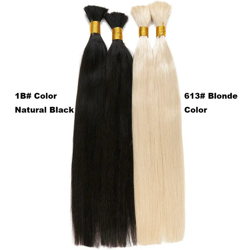 #613 Blonde 100% Human Hair Bulk Brown Natural Color Braiding Hair Bulk No Weft Raw Unprocessed Human Hair Bulks Extension