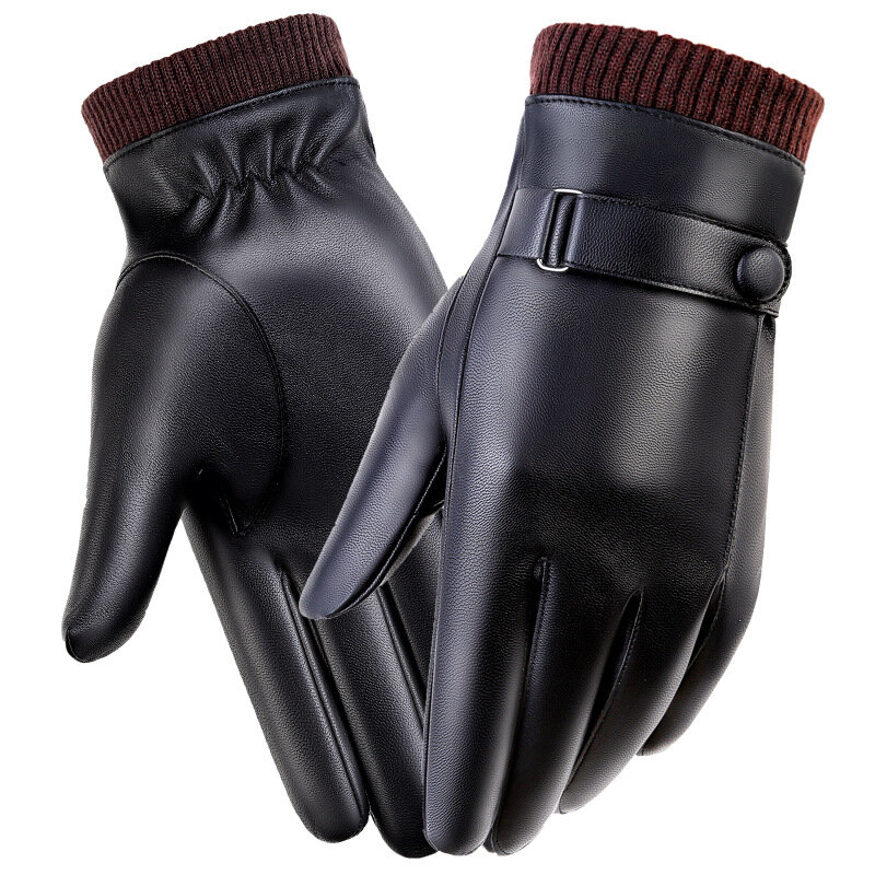 Herren handschuhe aus echtem Leder mit warmen Touchscreen-Winter handschuhen aus Schaffell mit Kaschmir futter