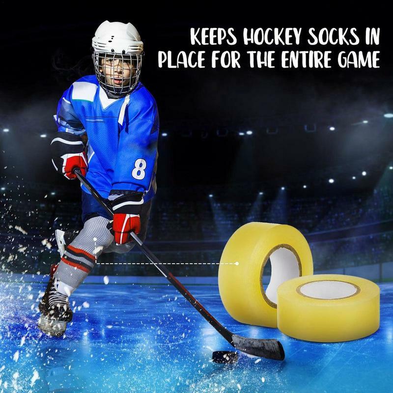 Cinta adhesiva transparente para calcetines y equipo de Hockey sobre hielo, cinta deportiva multiusos fuerte, fácil de estirar y
