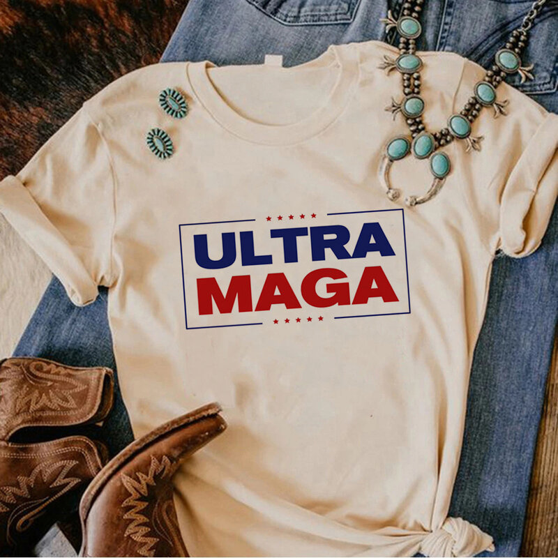 Camisetas de anime para mujer, ropa de cómic con estampado de Trump 2024